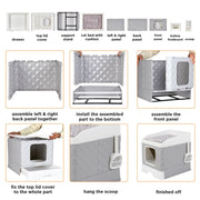 Large Hooded Cat Litter Box with Enclosed Top V767-P-ZM123