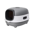 Large Capacity Enclosed Cat Litter Box with Hood and Scoop, Leak-Proof Design V767-P-ZM1674