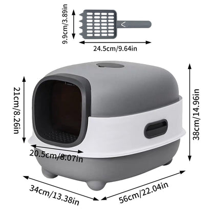 Leak-Proof Cat Littering Box V767-P-ZM1674-GY