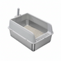 P&P Grey Silver Stainless Steel Cat Litter Box with High Sides, Open Top and Scoop V767-P-ZM1811