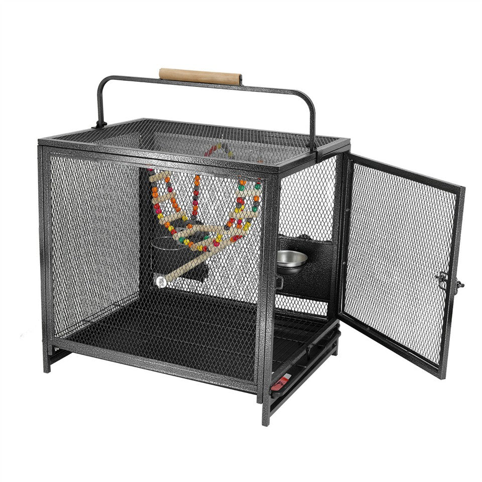 Heavy Duty Metal Bird Cage Parrot Transport Carrying Cage Large Pet Cages Aviary V767-P-ZN1683