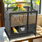 Heavy Duty Metal Bird Cage Parrot Transport Carrying Cage Large Pet Cages Aviary V767-P-ZN1683