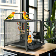 Heavy Duty Metal Bird Cage Parrot Transport Carrying Cage Large Pet Cages Aviary V767-P-ZN1683