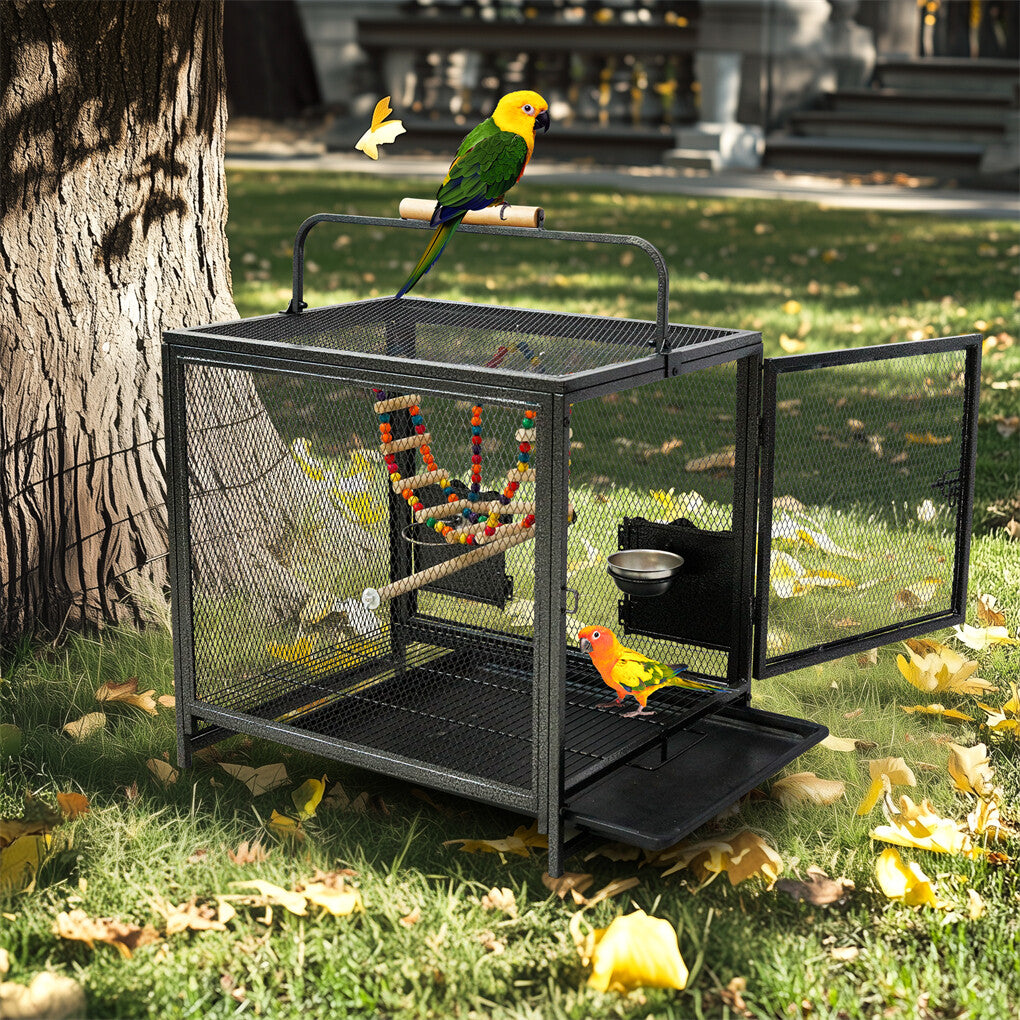 Heavy Duty Metal Bird Cage Parrot Transport Carrying Cage Large Pet Cages Aviary V767-P-ZN1683