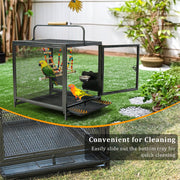 Heavy Duty Metal Bird Cage Parrot Transport Carrying Cage Large Pet Cages Aviary V767-P-ZN1683
