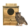 Large Wooden Screech Owl House Nesting Box with Perch - Outdoor Birdhouse for Garden Trees V767-P-ZN1727