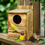 Large Wooden Screech Owl House Nesting Box with Perch - Outdoor Birdhouse for Garden Trees V767-P-ZN1727