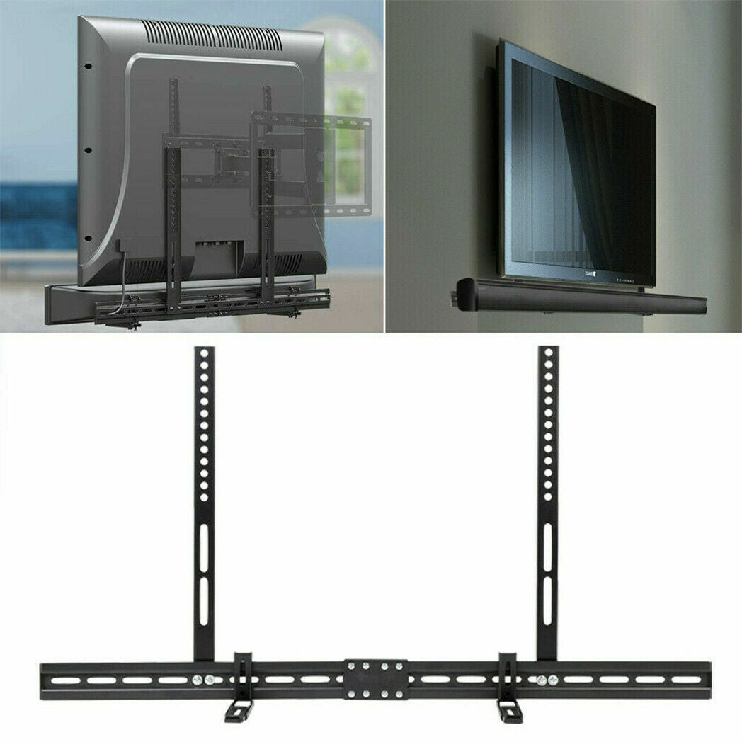 Universal Adjustable TV Soundbar Bracket Soundbar Mount Holder Wall 2Way Install V767-U-360B