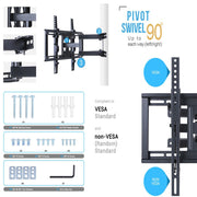 Tilt & Swivel Dual Arms TV Mount Cantilever Wall Bracket 40 46 50 55 56" LCD LED V767-U-420E