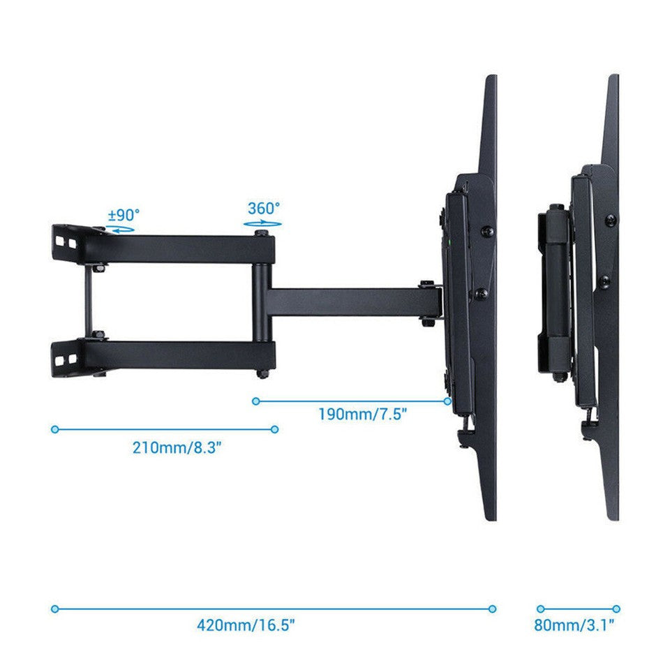 Tilt & Swivel Dual Arms TV Mount Cantilever Wall Bracket 40 46 50 55 56" LCD LED V767-U-420E