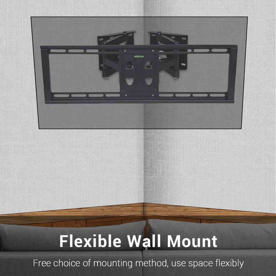 32"-65" Heavy Duty Wall Corner Tv Mount Articulating Premium Swing Arm Bracket V767-U-500A