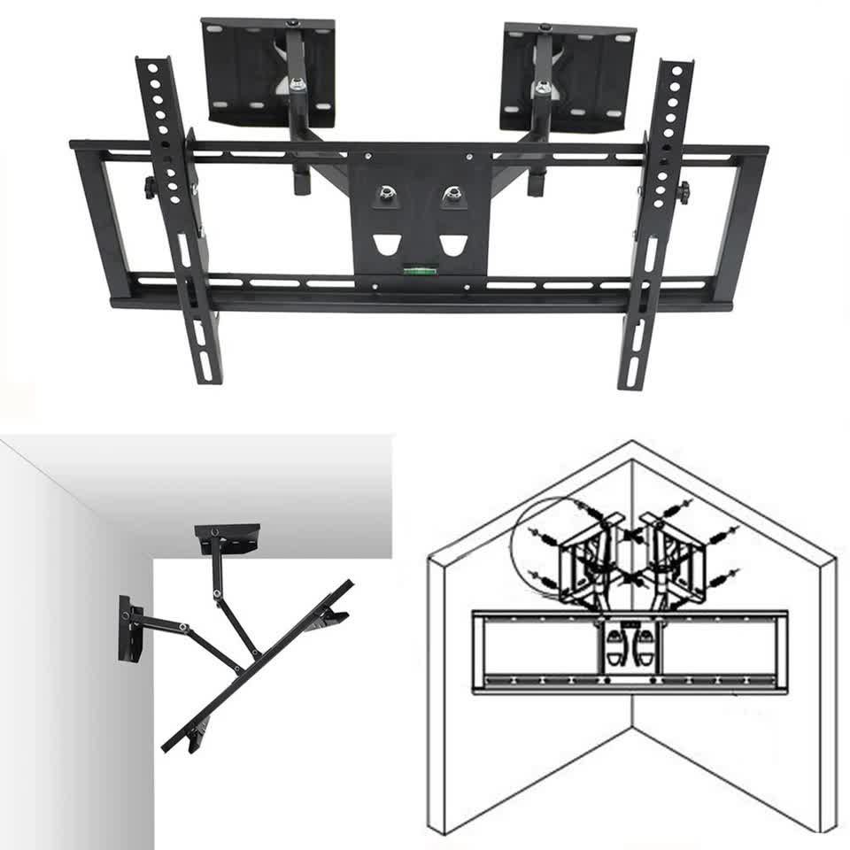 32"-65" Heavy Duty Wall Corner Tv Mount Articulating Premium Swing Arm Bracket V767-U-500A