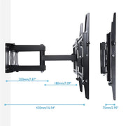 32"-65" Heavy Duty Wall Corner Tv Mount Articulating Premium Swing Arm Bracket V767-U-500A