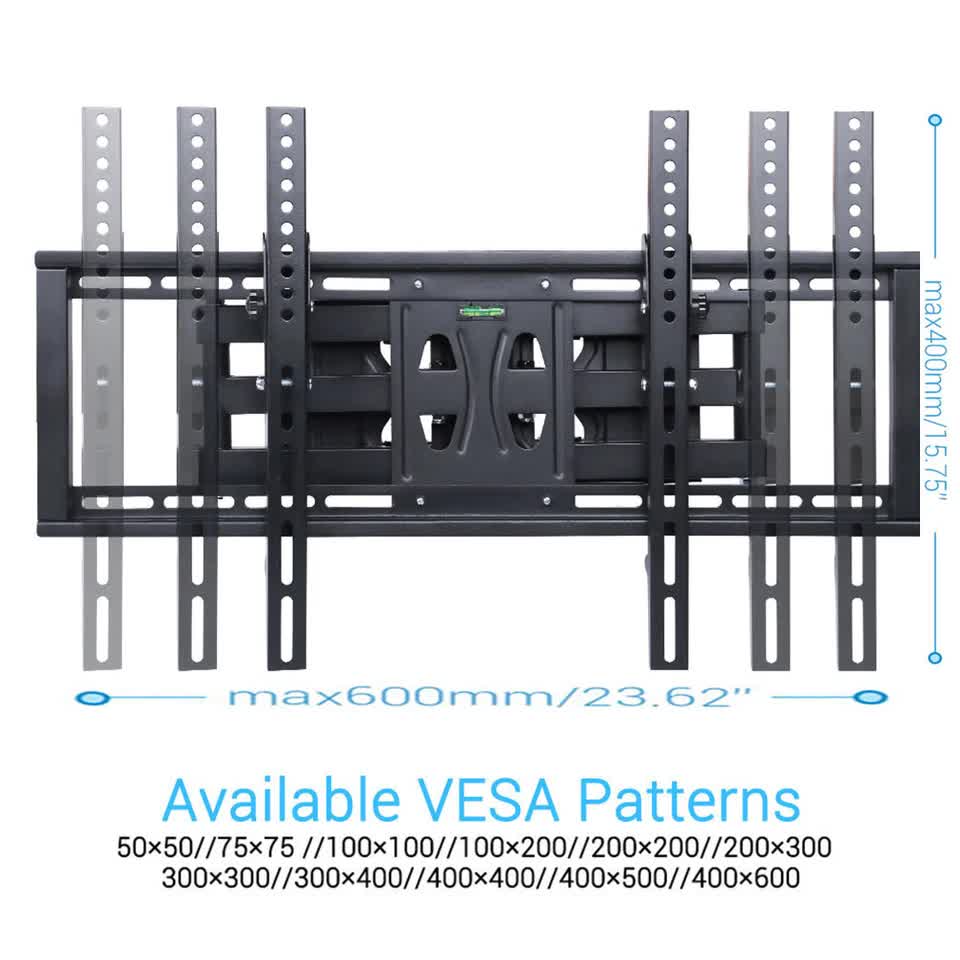 32"-65" Heavy Duty Wall Corner Tv Mount Articulating Premium Swing Arm Bracket V767-U-500A