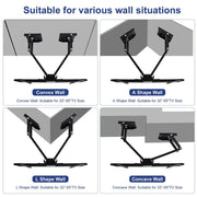 32-65" Large Extendable Strong TV Mount Wall Bracket For Most Corner Wall Angle V767-U-510A