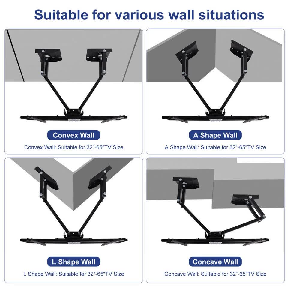 32-65" Large Extendable Strong TV Mount Wall Bracket For Most Corner Wall Angle V767-U-510A