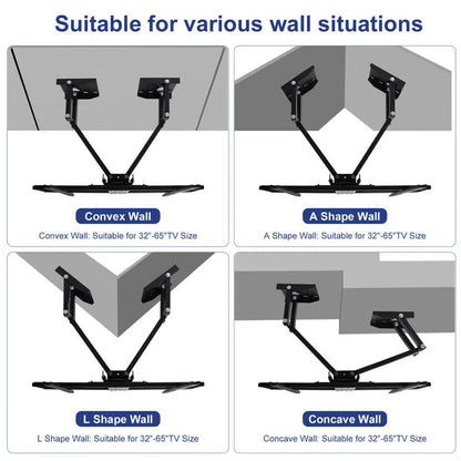 32-65" Large Extendable Strong TV Mount Wall Bracket For Most Corner Wall Angle V767-U-510A