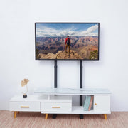 Double Pole Adjustable Tv Cart Floor Stand Mount For 32 to 65Inch V767-U-700A