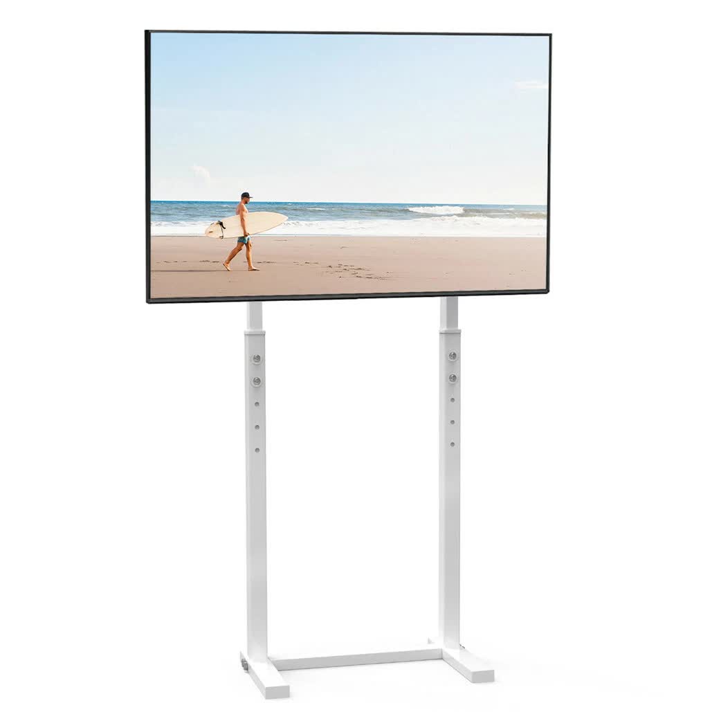 32-60 Inch TV Floor Stand Base - Universal Large TV Mount Holder Bracket - Adjustable Freestanding TV Stand V767-U-700A-WT