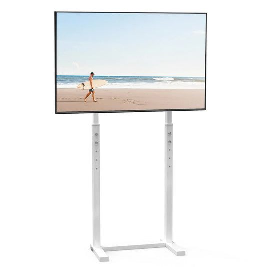 32-60 Inch TV Floor Stand Base - Universal Large TV Mount Holder Bracket - Adjustable Freestanding TV Stand V767-U-700A-WT