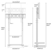 32-60 Inch TV Floor Stand Base - Universal Large TV Mount Holder Bracket - Adjustable Freestanding TV Stand V767-U-700A-WT