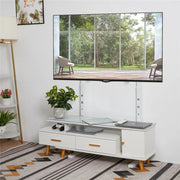 White Adjustable Free Standing TV Stand with Cable Management for TVs Size 32-100inch V767-U-700B-WT