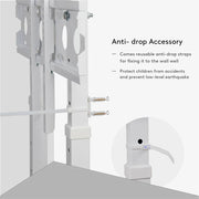 White Adjustable Free Standing TV Stand with Cable Management for TVs Size 32-100inch V767-U-700B-WT