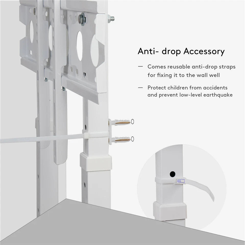 White Adjustable Free Standing TV Stand with Cable Management for TVs Size 32-100inch V767-U-700B-WT