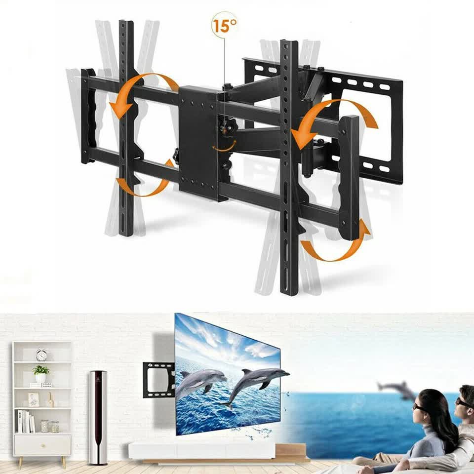 Heavy Duty Wall Mount Tilt Swivel Bracket Double Arms 32-85" Led/Plasma/Lcd Tvs V767-U-7212-GJ
