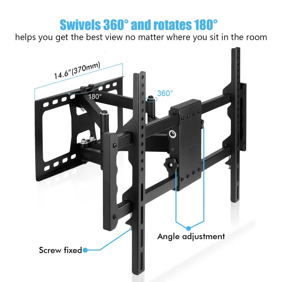 Heavy Duty Wall Mount Tilt Swivel Bracket Double Arms 32-85" Led/Plasma/Lcd Tvs V767-U-7212-GJ