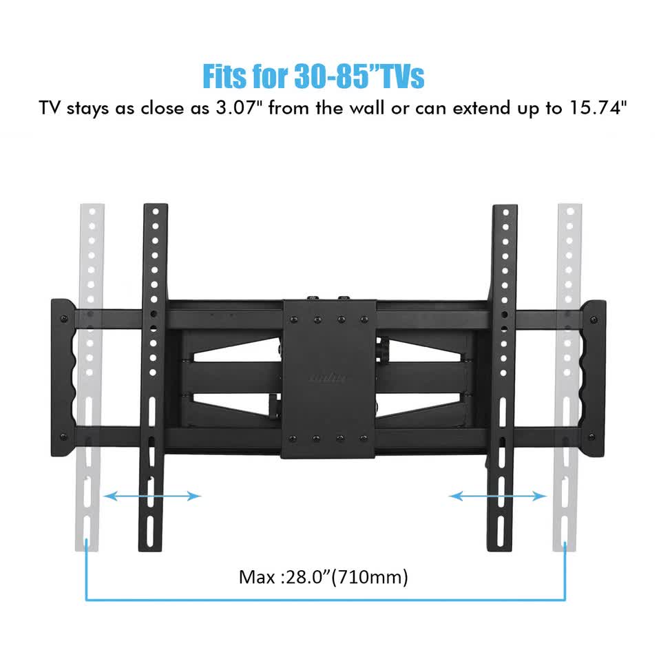Heavy Duty Wall Mount Tilt Swivel Bracket Double Arms 32-85" Led/Plasma/Lcd Tvs V767-U-7212-GJ