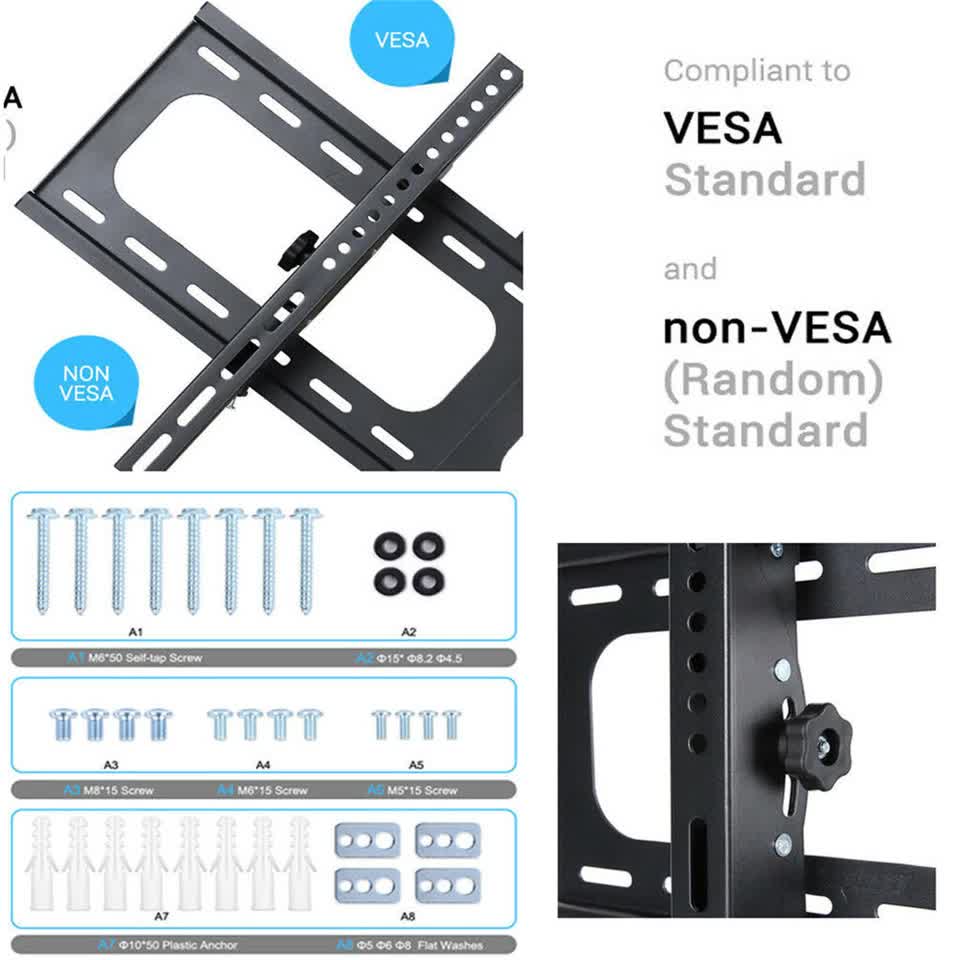 TV Wall Bracket Fixed Tilting For Upto 75" Inch LG Samsung Flat Screen V767-U-800A
