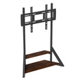 2 Tiers Black Shelves Heavy Duty Universal Tv Floor Stand For 32-75 Inches V767-U-Z1187