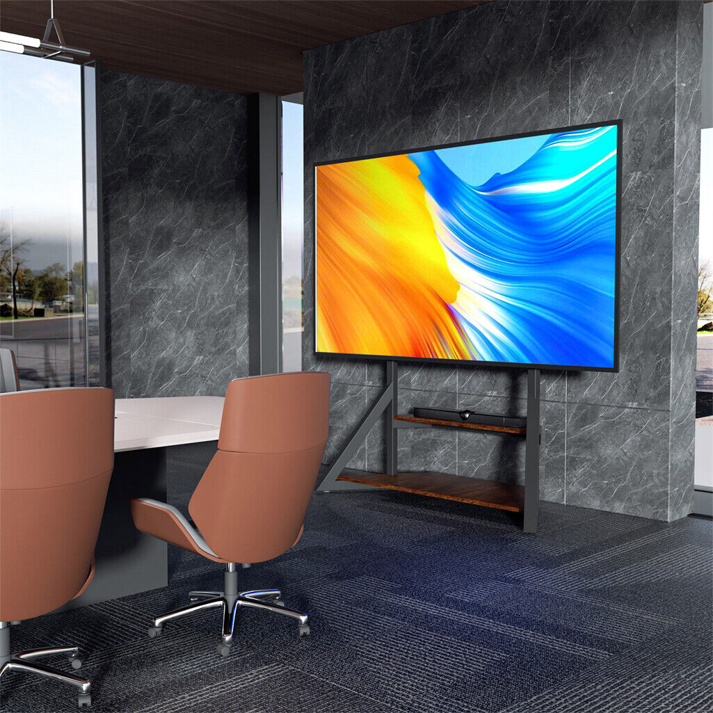 Reinforced Metal 40-100" Tv Floor Stand 2 Tier Shelf Tv Mount Adjustable Height V767-U-Z1188-V1