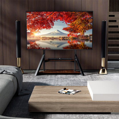Reinforced Metal 40-100" Tv Floor Stand 2 Tier Shelf Tv Mount Adjustable Height V767-U-Z1188-V1