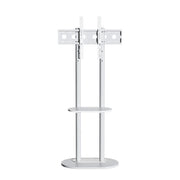 40-75" Heavy Duty Floor Tv Stand W/ Marble Shelf Adjustable Height Mount Bracket V767-U-Z1318-WT