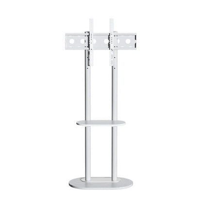 40-75" Heavy Duty Floor Tv Stand W/ Marble Shelf Adjustable Height Mount Bracket V767-U-Z1318-WT