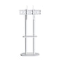 40-75" Heavy Duty Floor Tv Stand W/ Marble Shelf Adjustable Height Mount Bracket V767-U-Z1318-WT