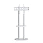 Minimalist Marble Textured Floor Tv Stand 32"-75" Strong Steel Tv Bracket Stable V767-U-Z1418-WT