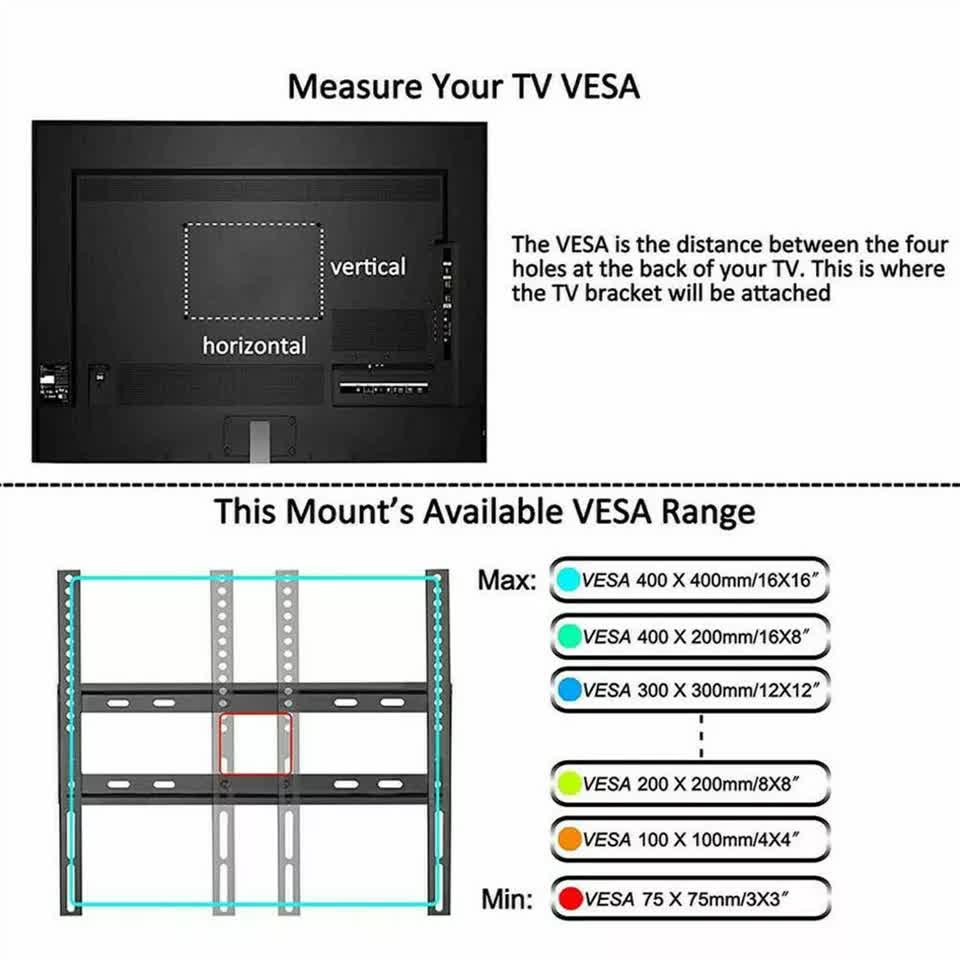 Wall Mount Bracket for 27 - 55 Inch SONY PANASONIC HISENSE KOGAN TCL LCD LED TV V767-UH2377