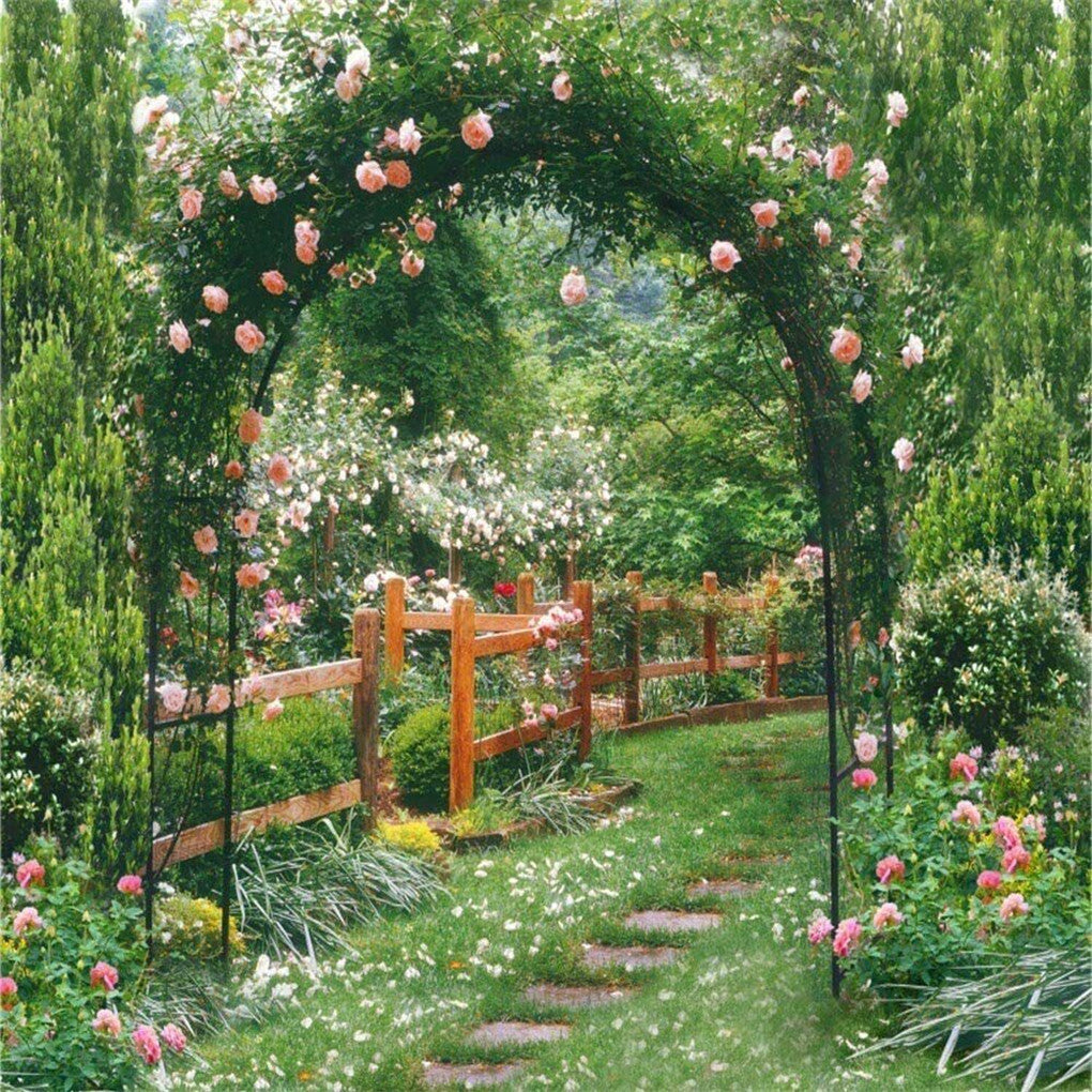 Rustproof Metal Garden Patio Arch Rose Arbour Archway Climbing Plant Trellis AU V767-X8FGM-BK-GJ