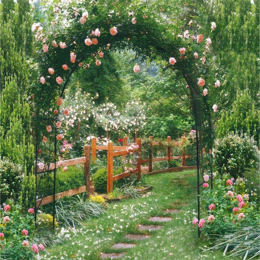 Rustproof Metal Garden Patio Arch Rose Arbour Archway Climbing Plant Trellis AU V767-X8FGM-BK-GJ