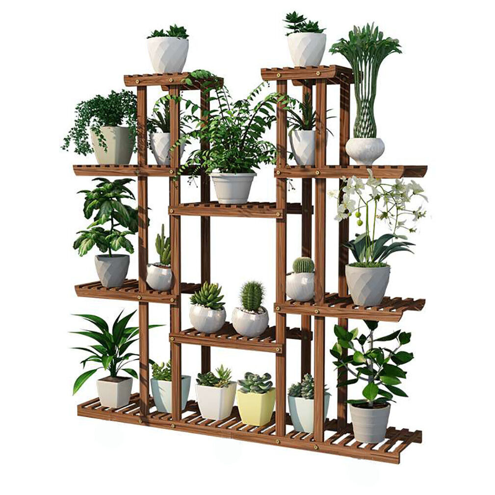 Large Wood Plant Stand Shelf V767-XJJ149