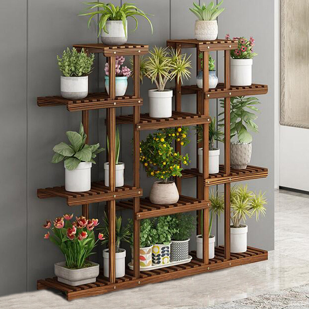 Large Wood Plant Stand Shelf V767-XJJ149