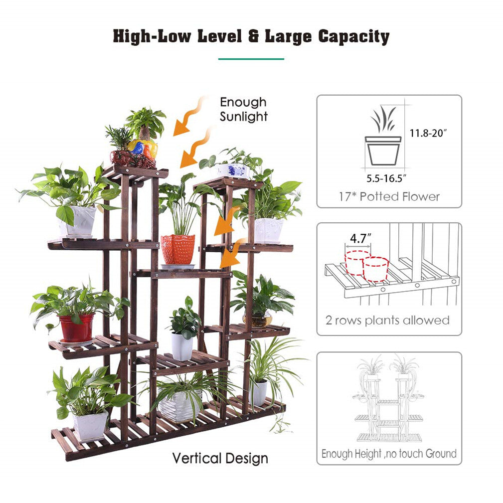 Large Wood Plant Stand Shelf V767-XJJ149
