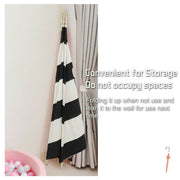 Kids Teepee Tent Black and White Stripe Children Play House for Indoor & Garden V767-XJJ162-BAW-DZ