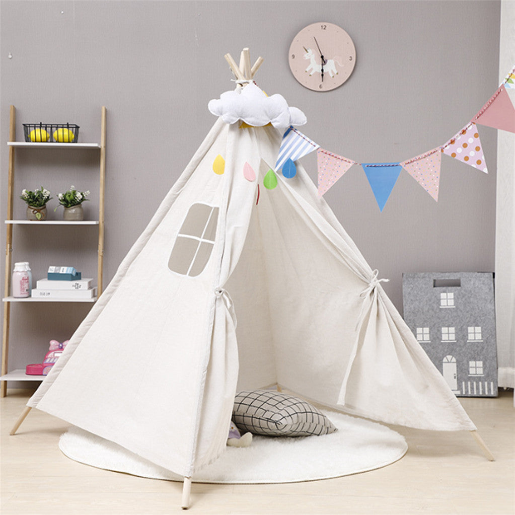 Folding Kids Tent Wigwam Teepee Childrens Play House Indoor Outdoor Girls Boys V767-XJJ162-WT-DZ