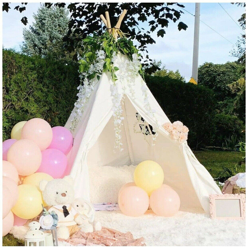 Folding Kids Tent Wigwam Teepee Childrens Play House Indoor Outdoor Girls Boys V767-XJJ162-WT-DZ
