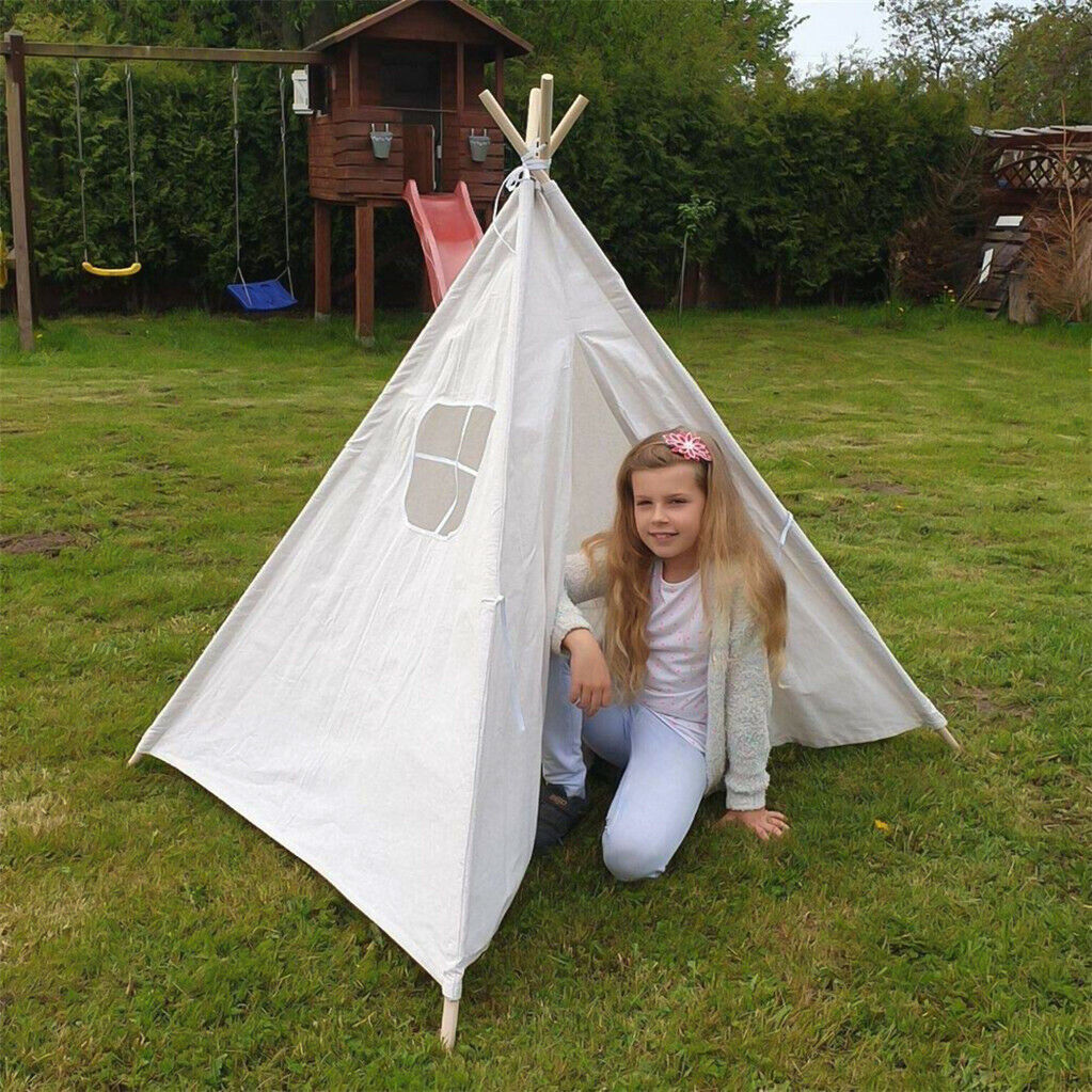 Folding Kids Tent Wigwam Teepee Childrens Play House Indoor Outdoor Girls Boys V767-XJJ162-WT-DZ