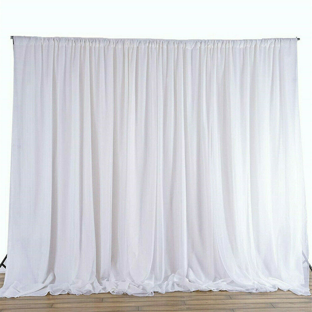 3mx6m 10ft Silk White Backdrop Drapes Curtain Wedding Ceremony Party Home Window Decor V767-XJJ175-V1
